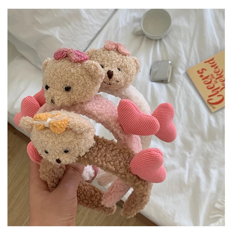 bear heart headband