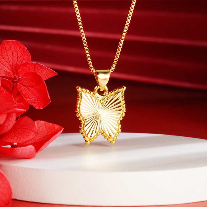 Nueva arena oro simple mariposa colgante aleación de cobre filamento versátil transfronterizo europeo y americano personalizado joyería de moda al por mayor