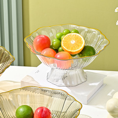 輕奢風高顏值花瓣瀝水果盤2023新款水果籃家用客廳茶几糖果零食盤