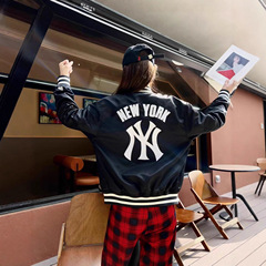 高版本MlB潮牌新款后背logo刺绣运动休闲男女同款夹克棒球服外套