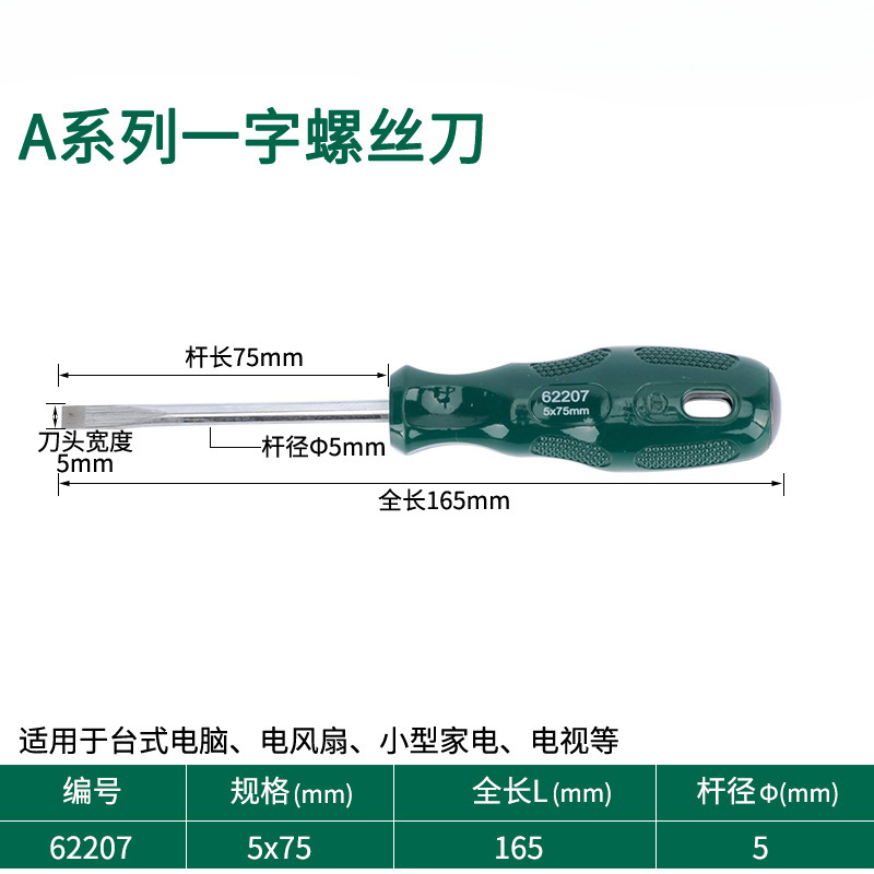Destornillador de cabeza de rábano pequeño destornillador de ciruela de boca plana cruzada