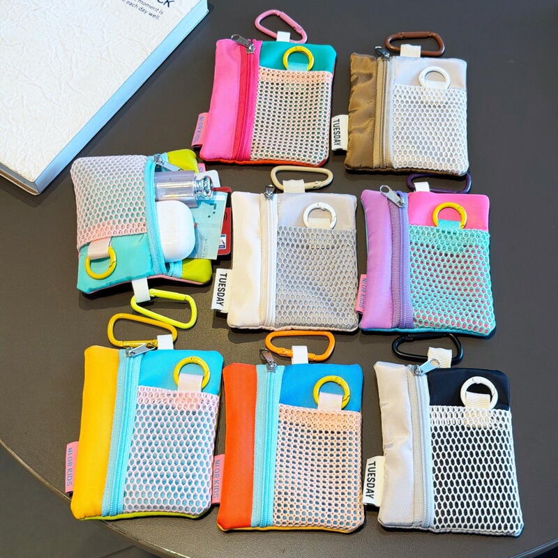 Trendy Cool Color-Blocking Small Backpack Creative Key Coin Purse Car Key Holder Student Backpack Pendant Phone Lanyard
