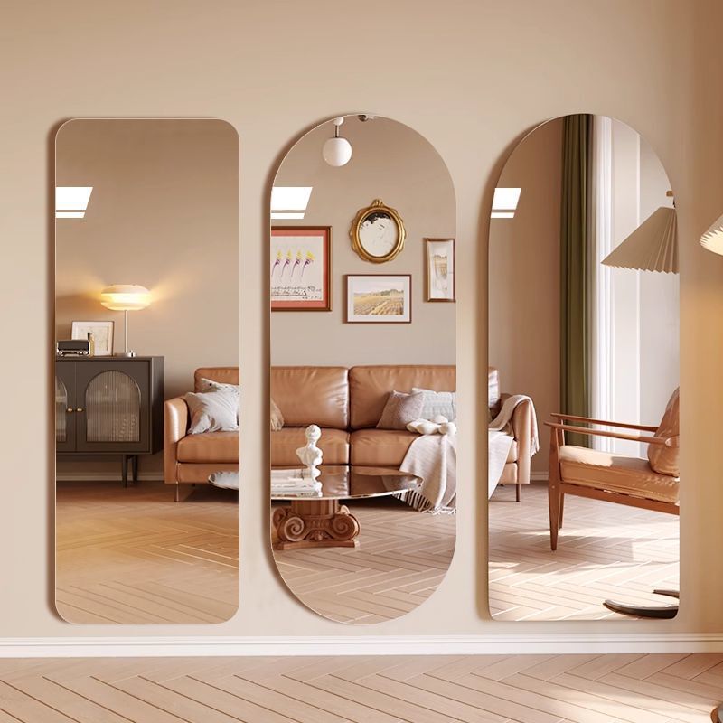 Mirror Wall-Mounted Self-Adhesive Household High-Definition Wall-Mounted Mirror Fitting Mirror Full-Body Dressing Mirror Girls' Bedroom Acrylic Soft Mirror