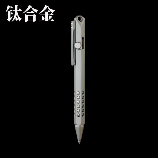 Titanium Alloy Hexagonal Pen with Bolt-Action Mechanism, Retractable Gel Pen, Metal Business Signature Pen, Gift Ballpoint Pen, Office Stationery