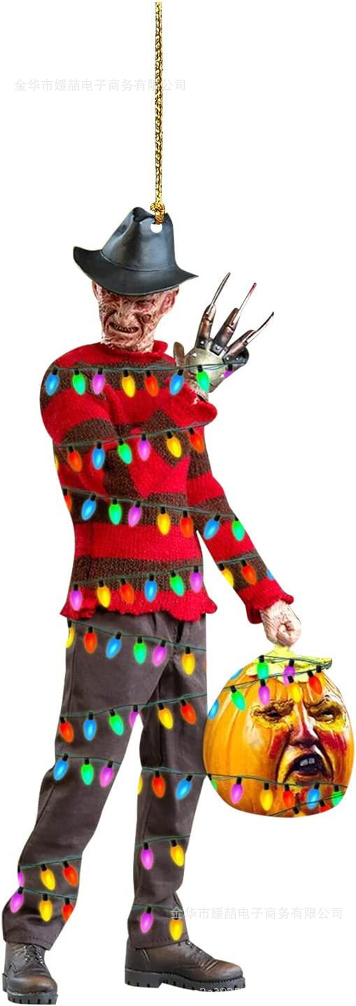 2022 nuevos productos transfronterizos personajes de película de terror decoraciones colgantes de Navidad Halloween colgantes de automóviles de Navidad