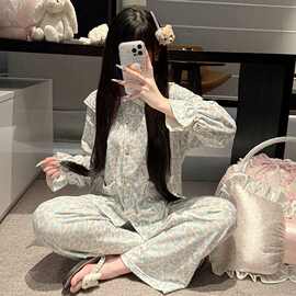 海岛绒睡衣女保暖家居服长袖长裤甜美两件套可外穿2026秋冬季新款