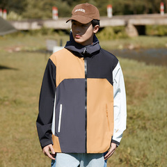 Same-design color-blocked windbreaker by Start*Bird&mdash;single-layer, unlined jacket for men and women; trendy outdoor sports wear with a parka-like design, ready for secondary customization.