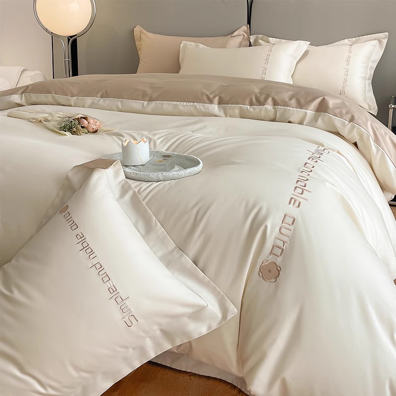 Todo algodón largo algodón puro algodón cuatro piezas conjunto 2025 nuevo algodón dormitorio sábanas de alta calidad sábanas de cama tres piezas conjunto