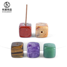 跨境天然水晶香插底座创意家居雕刻原石单孔方块宝石玛瑙线香香托