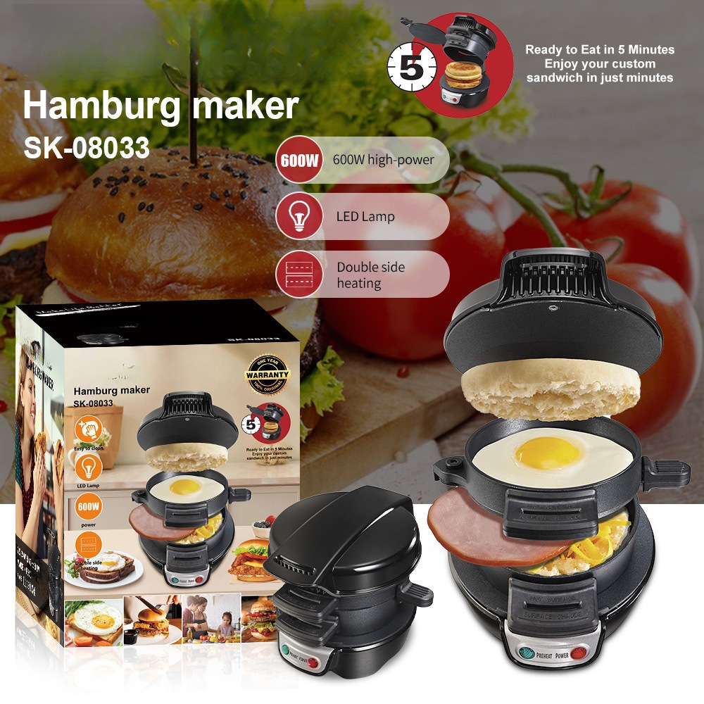 跨境一件代发荷包蛋汉堡机火腿面包煎蛋烤炉牛排烧烤机电饼铛