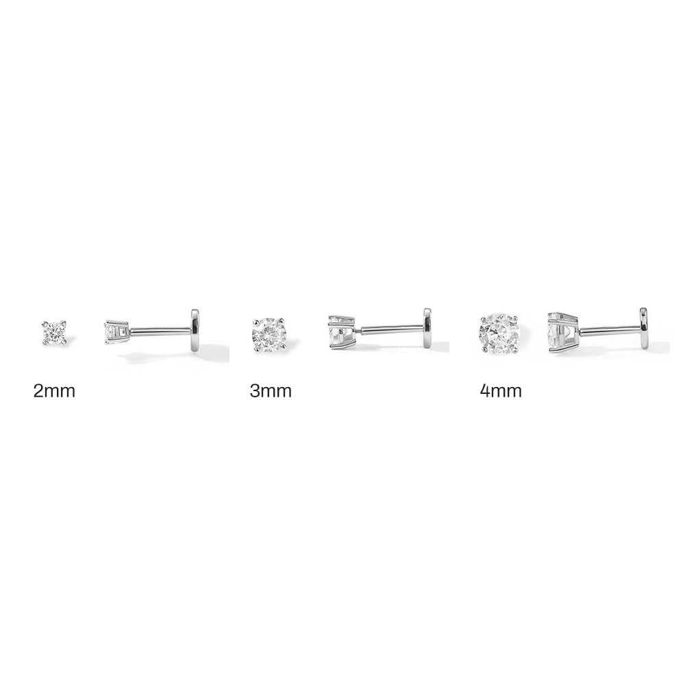 Fashion Solid Color Silver Plating Inlay Rhinestones Ear Studs 1 Piece