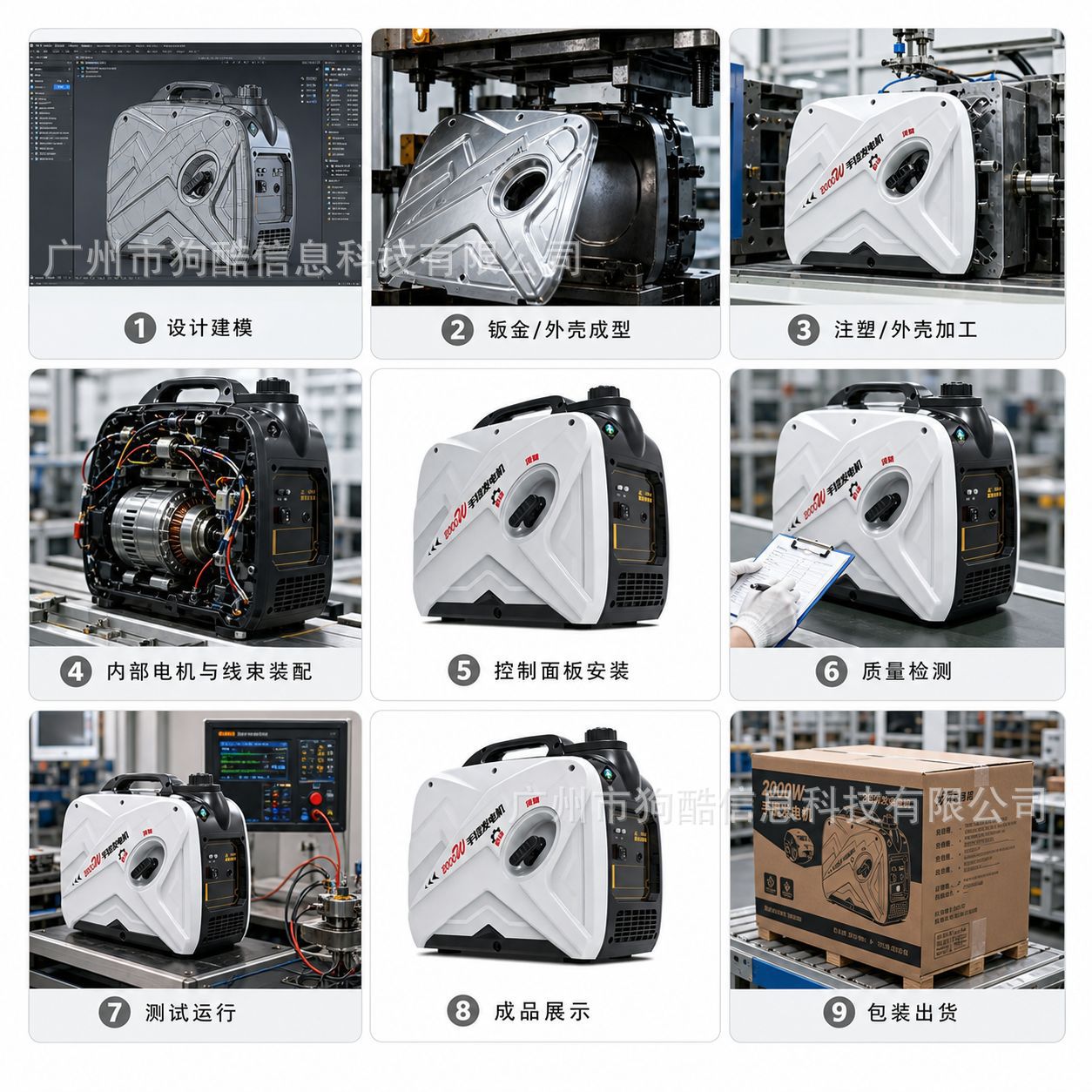 1800W variable frequency DC generator 12V/24V portable gasoline model for large trucks, parking, camping, and outdoor use