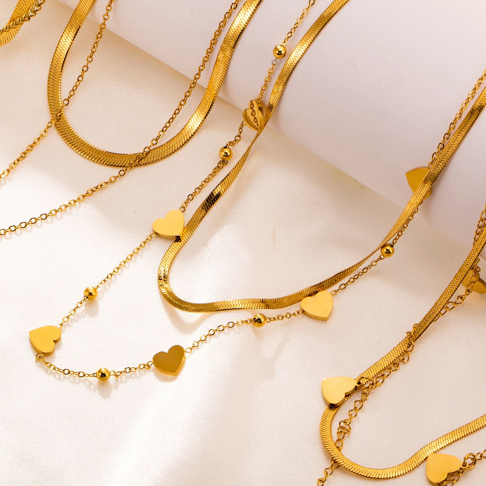 Simple Style Heart Shape Stainless Steel Titanium Steel Plating Necklace 1 Piece