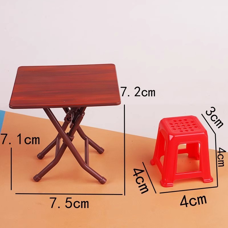 迷你微缩折叠桌椅玩具套装模型儿童过家家玩具娃娃屋家具装饰摆件|undefined