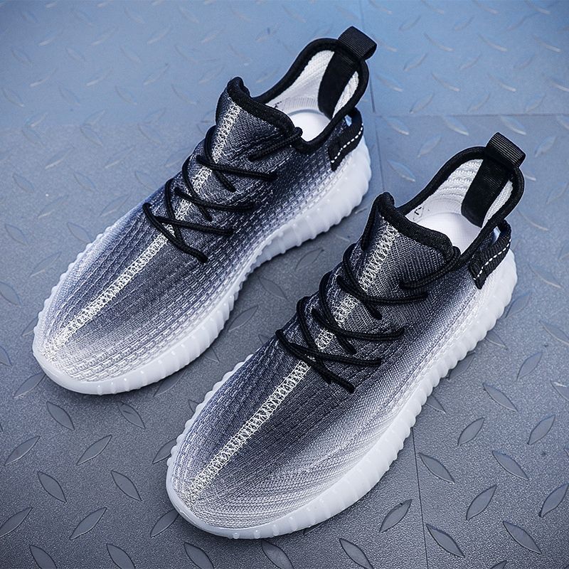 防臭透氣椰子鞋男款網面跑步休閒運動鞋男夏天鞋子帥氣一腳蹬男鞋