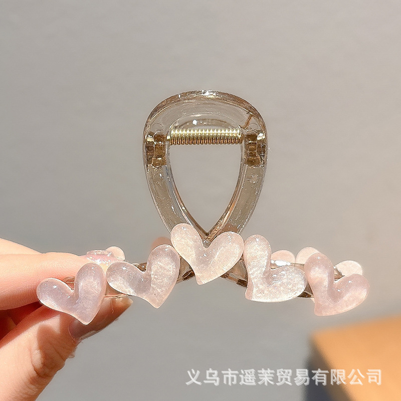 咖色磨砂抓夹女2025年新款发夹后脑勺大号发量多鲨鱼夹子发卡头饰|undefined