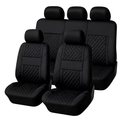 Seat cushion, seat cover – e-commerce platforms like TEMU and Amazon - black-9-piece-set-for-a-five-seater-vehicle
