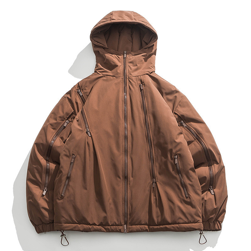 Men's workwear cotton-padded jacket, autumn and winter 2023 new trendy brand ins loose style, fleece-lined and thickened cotton-padded coat for men.