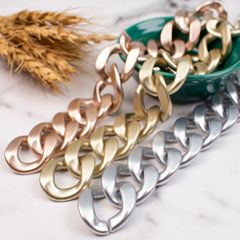 ABS亞克力塑料啞光金銀黑鏈條扣25*25插扣開口圈飾品包包配件批發