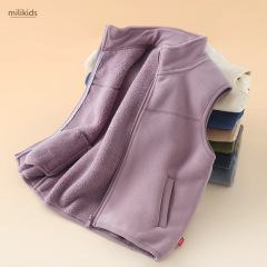 男女童加绒马甲秋冬季背心中大童加厚坎肩摇粒绒保暖内搭校服神器
