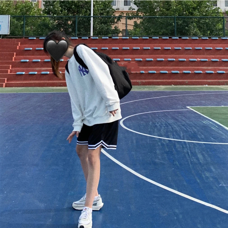 Basketball shorts men's and women's sports loose summer fashion brand boys quick-drying American Ice Silk casual pants cropped pants