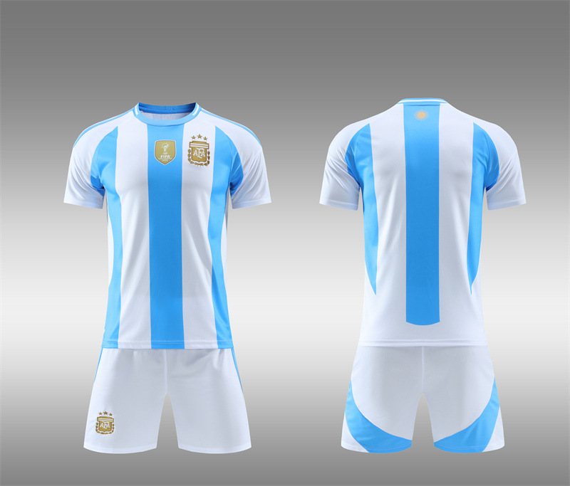 24 - 25B Argentina casa equipo nacional de entrenamiento camiseta de fútbol camiseta de niños ropa de niños adultos 16 yardas - 3XL
