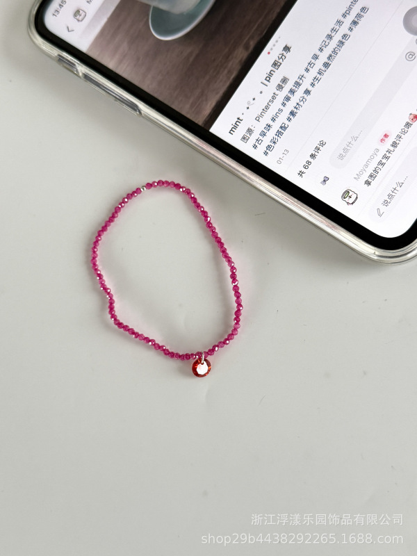 韓国ドーパミンキャンディーカラーの自家製小さなカラフルなキャンディースーパーフラッシュジルコン宝石ペンダントブレスレットシンプルなニッチデザイン|undefined