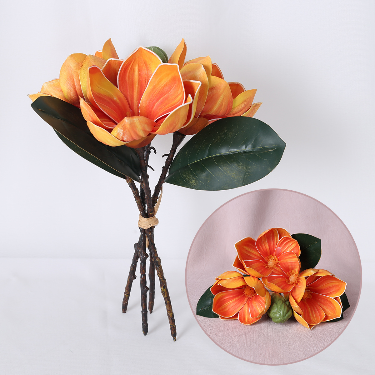 Espuma EVA con mango de fruta flor de magnolia imitación de flores en el hogar diseño suave de props fotográficos fabricantes de flores falsas al por mayor