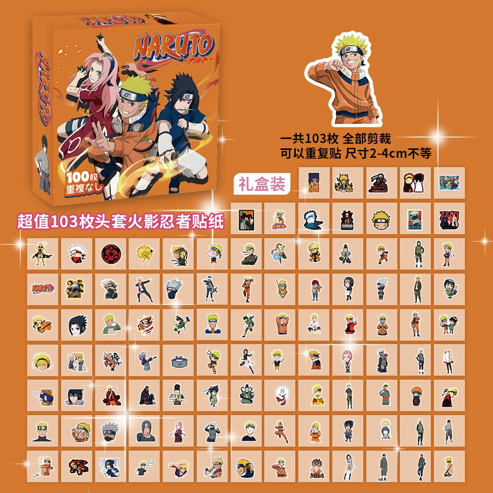 Boxed Sticker Pack, 100 Sheets, Anime & Character Emoticons, Assorted Designs