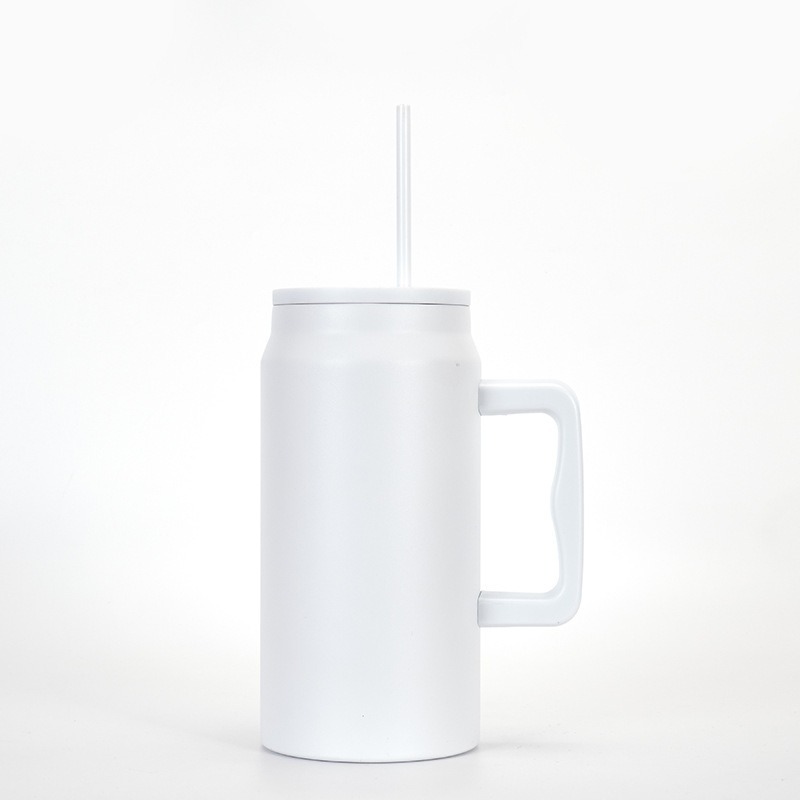 Transfronterizo simple 304 taza de aislamiento de acero inoxidable 50oz taza de hielo de gran capacidad taza de agua de paja portátil al aire libre