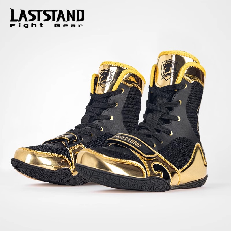 Boxing Shoes Men's and Women's High-top Sanda Shoes Fighting Training Shoes Muay Thai Boxing Shoes Children's Professional Free Fight Shoes Wrestling Shoes