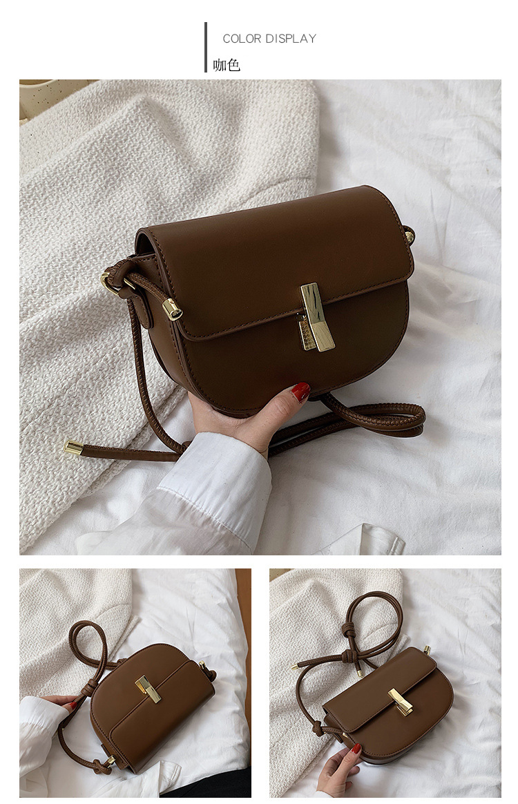 Retro Fashion Solid Color One-shoulder Saddle Small Square Bag Wholesale Nihaojewelry display picture 12