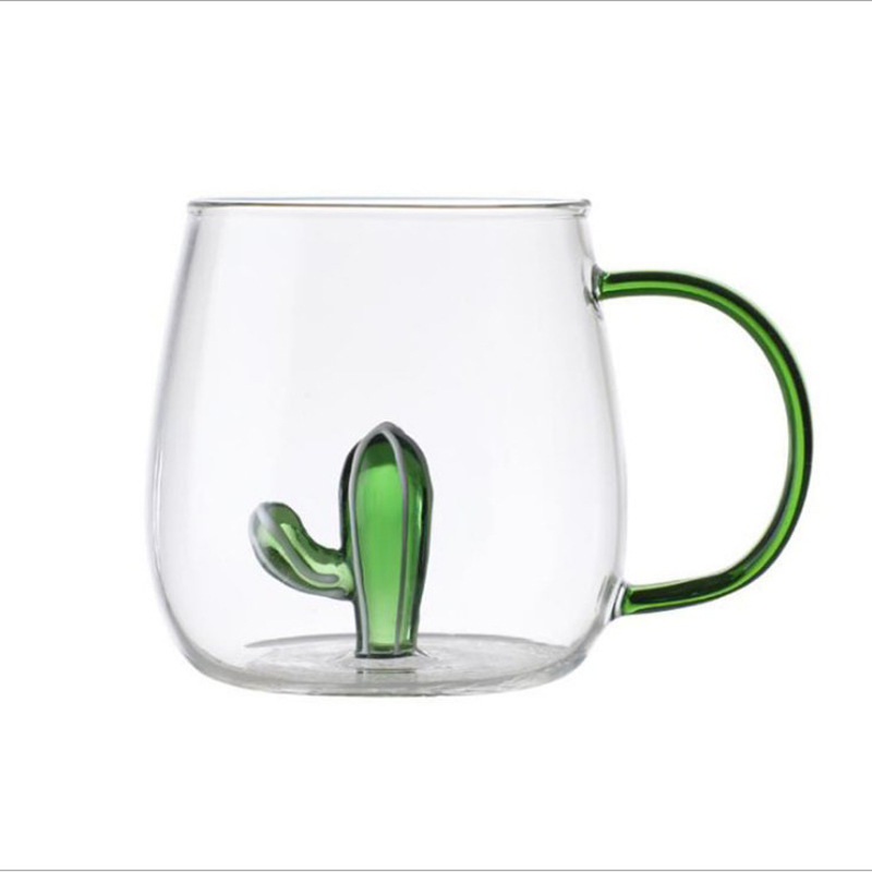 Taza de vidrio de dibujos animados taza de animales alta borosilicona vidrio resistente a altas temperaturas taza de regalo de jugo de vacaciones taza de regalo