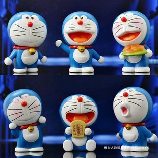Doraemon Blind Box Handmade Dingdang Cat Mini Creative Doll Cute Car Ornaments Blue Fatty Toy Gift