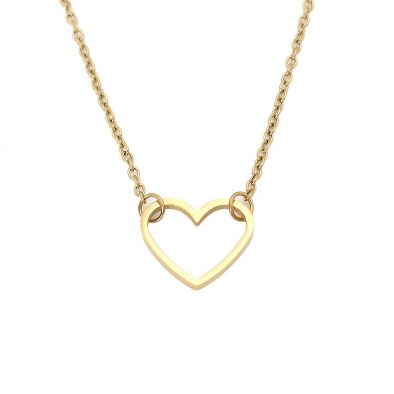 Collana con cuore vuoto per donna collana lunga minimalista_voghion.com