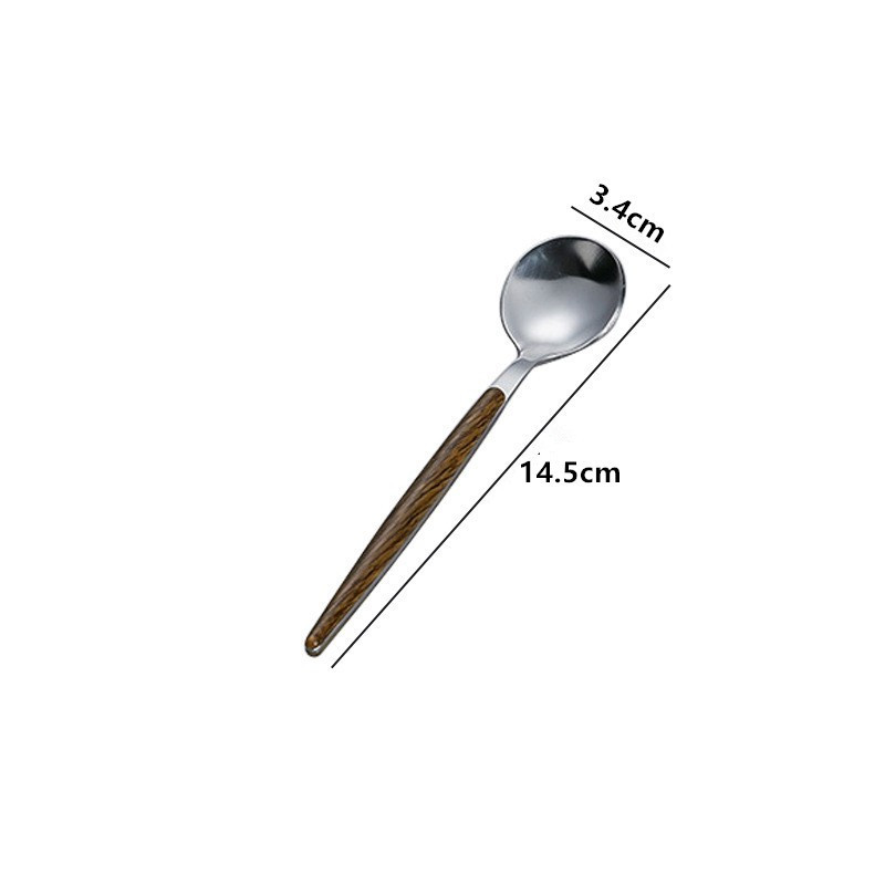 ステンレスナイフフォークスプーンセットポルトガル洋食食器ホテルレストラン木目柄ステーキナイフデザートスプーン|undefined