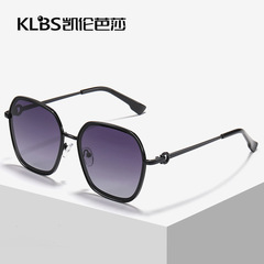 新款潮流偏光太陽鏡 金屬多邊形時尚女款遮陽眼鏡 1.1TAC鏡片墨鏡