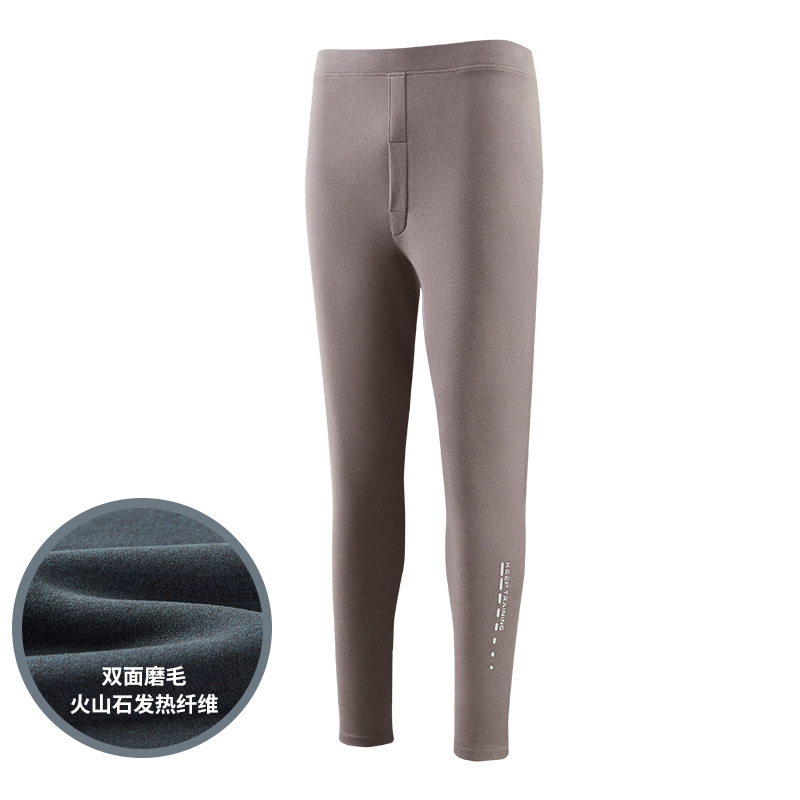 Calzoncillos largos para hombre Pantalones calientes Calefacción de piedra volcánica cintura alta ropa interior polainas hombres engrosada Otoño e Invierno Nuevo Long Johns solo