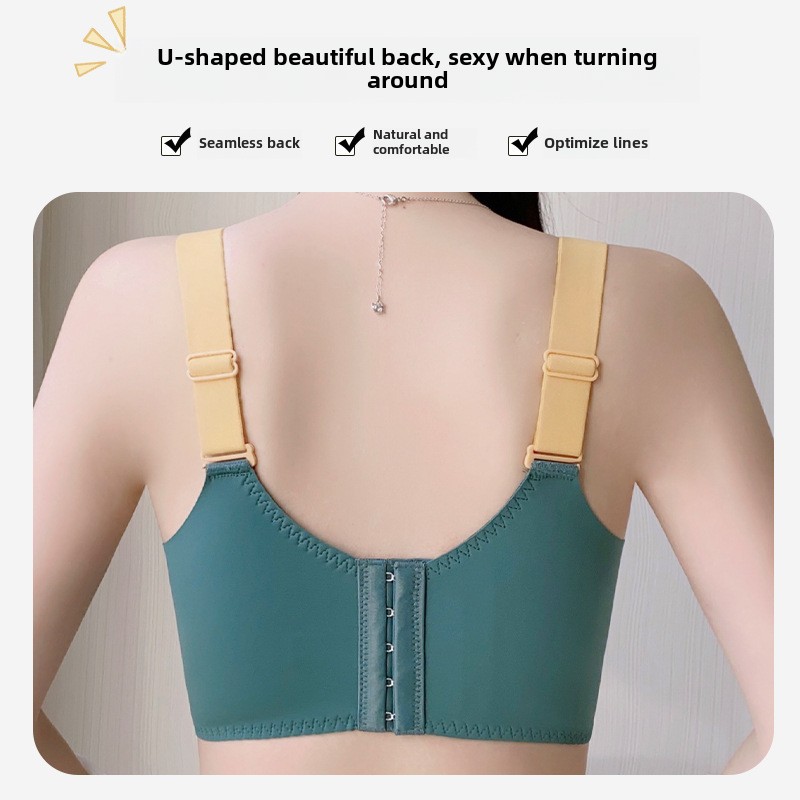 Große Größen Unterwäsche Damen Dünner Push-Up Verstellbarer Brustverschluss für dicke Mädchen Kleine Größe Mädchen Latex Spitzen-BH_voghion.com