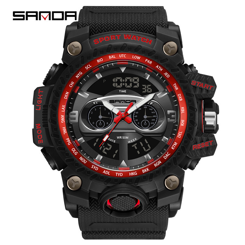 SANDA SANDA 3153 nuevo reloj de moda moda estudiantes reloj de hombre creativo multifuncional cool