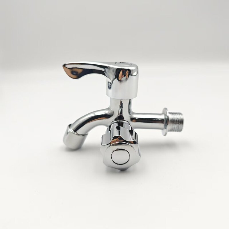 Electroplating multifunctional dual-purpose washing machine faucet low price one in two out fast opening single cold copper core faucet