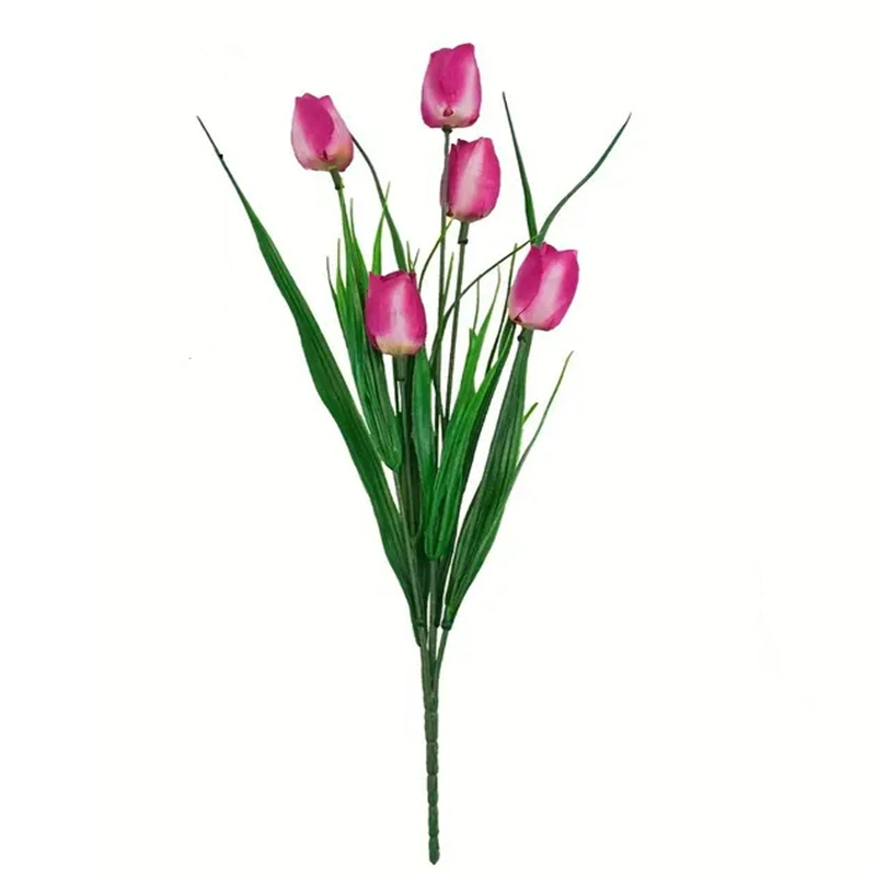 Граница cross-border? Amazon? small tulip bunch of 5 tulips small handfuls simulated flowers spring garden decoration plastic flowers