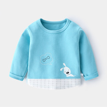 婴儿舒绒秋衣宝宝纯棉秋冬长袖t恤弹性儿童上衣韩版童装打底