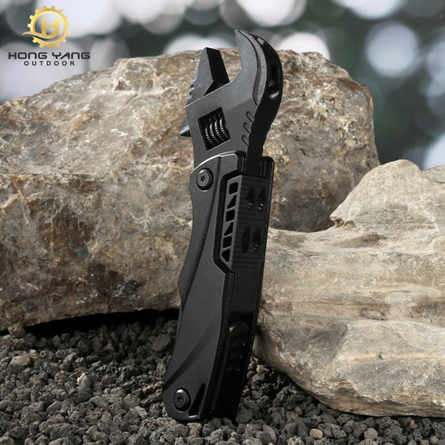 Outdoor camping multi-function wrench pliers multi-purpose adjustable wrench folding knife saw EDC wrench combination tool wholesale