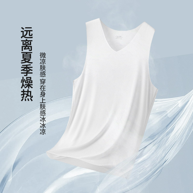 [Sin costuras y sin sensación] 80 chalecos modales de doble cara para hombre sin mangas camiseta chaleco se puede usar fuera de la camiseta transfronteriza