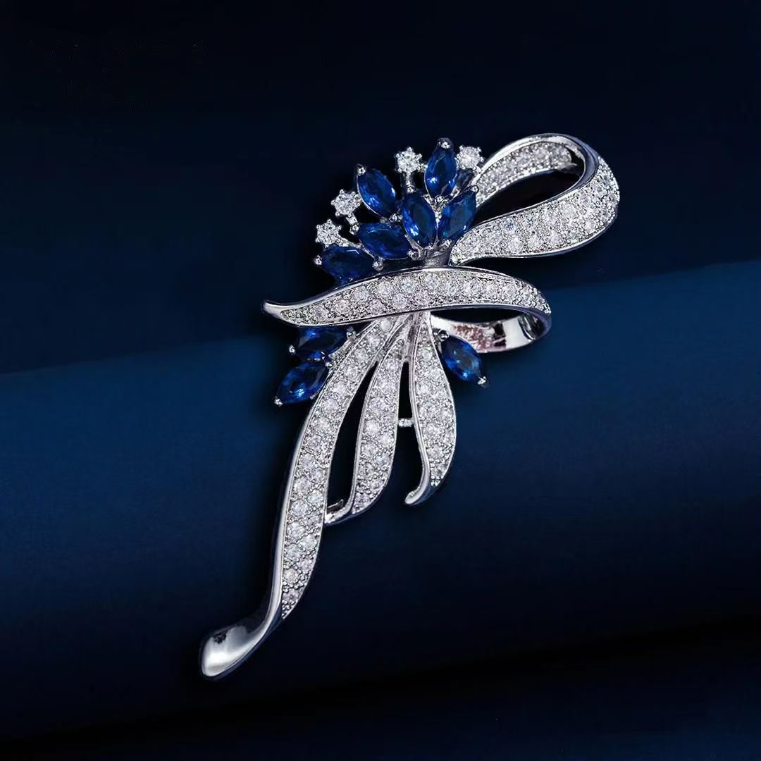 Xingdai Brooch High-end Female Temperament Corsage Clothing Accessories Alloy Rhinestone Pin Niche Anti-glare Pin