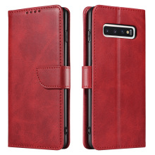 适用三星S10小牛纹皮套S9 S8 S7手机壳A20E翻盖A31/A50商务保护套