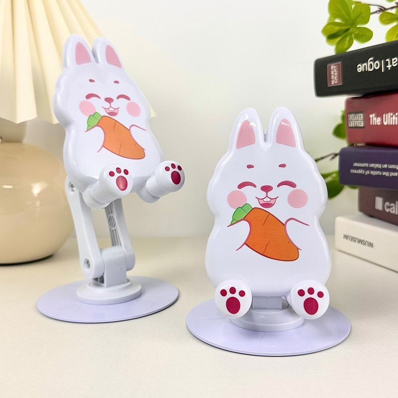 金属のかわいい漫画の携帯電話の支柱の回転の携帯用昇降のタブレットのデスクトップの怠け者の折り畳みの生放送の支持台|undefined