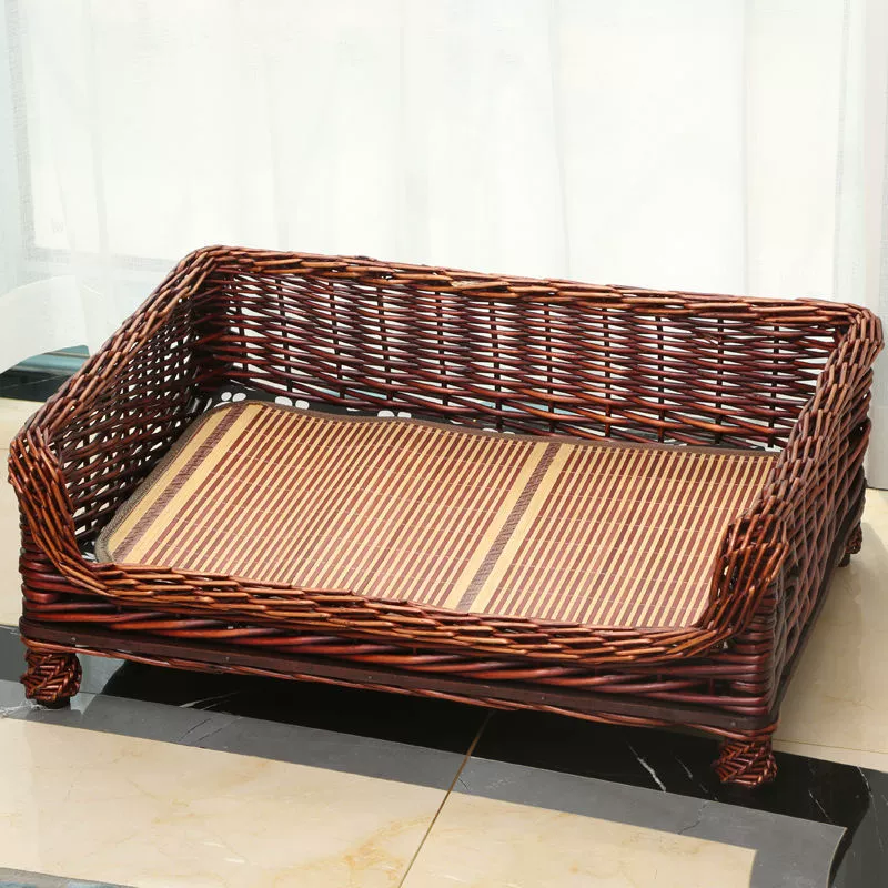 Клетка для собак из ротанга над землей, влагостойкая кровать для собак, универсальная родильная комната для собак на все времена года, летняя клетка для кошек, клетка для больших, средних и маленьких собак, клетка для домашних животных