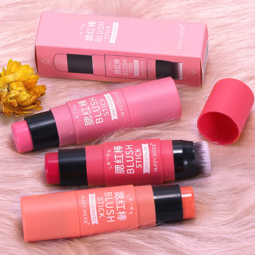 Mercier Cream Blush Stick No Powder Feeling Coral Orange Rose Powder Natural Sunburn Single Color with Brush Rouge